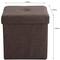 Simplify 15" Faux Linen Folding Storage Ottoman Cube
